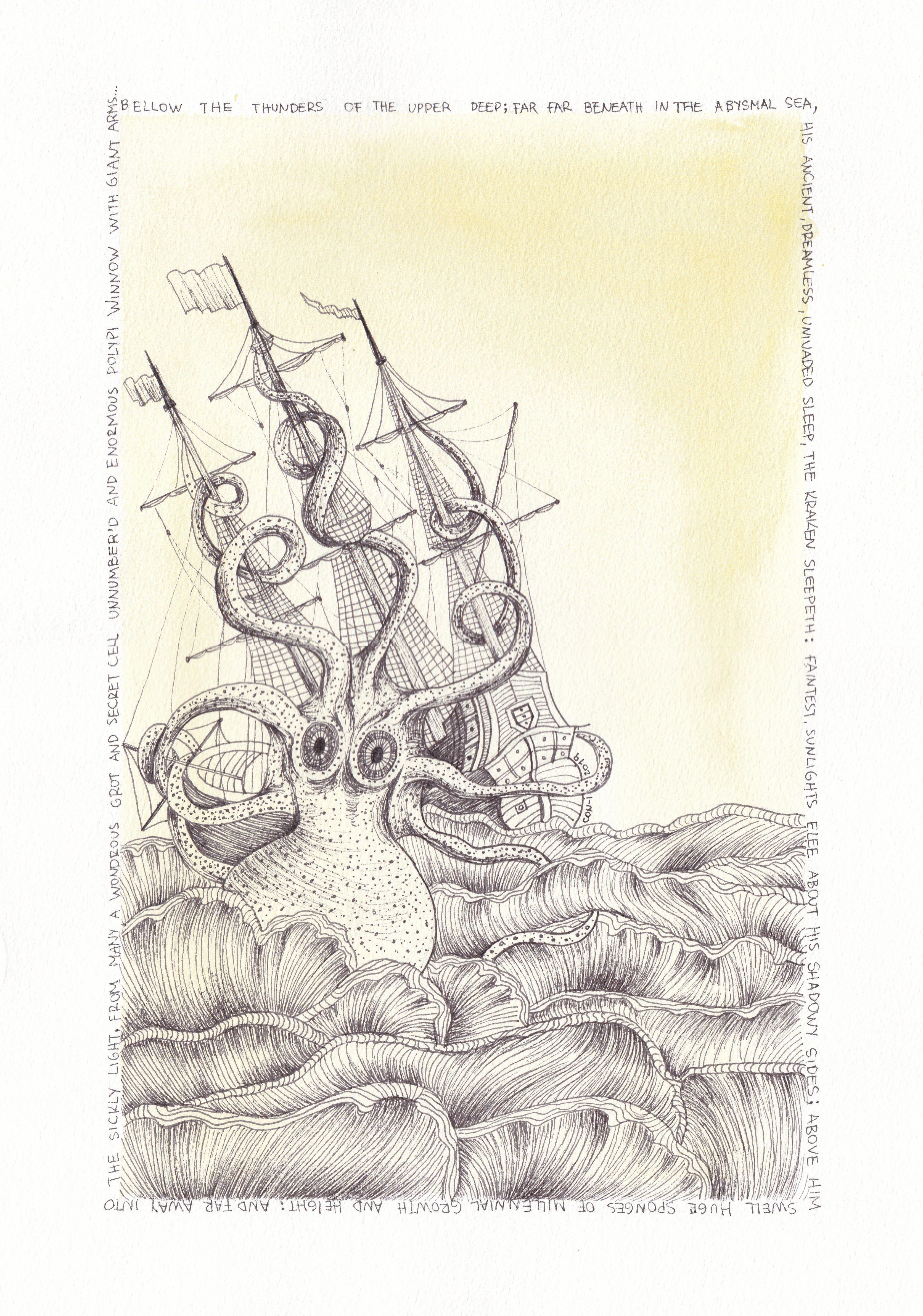 Drawing of a Kraken