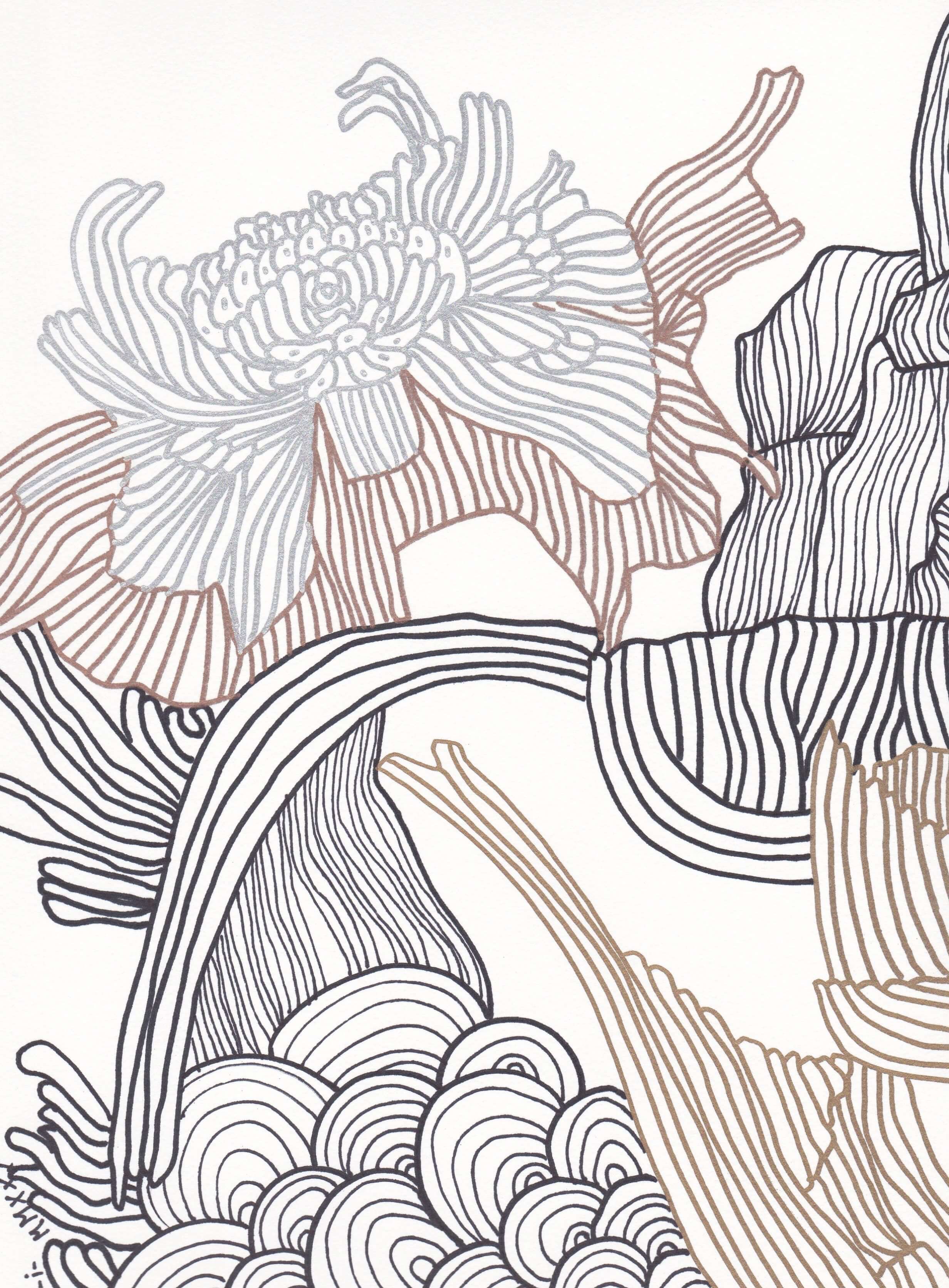 Floral line art